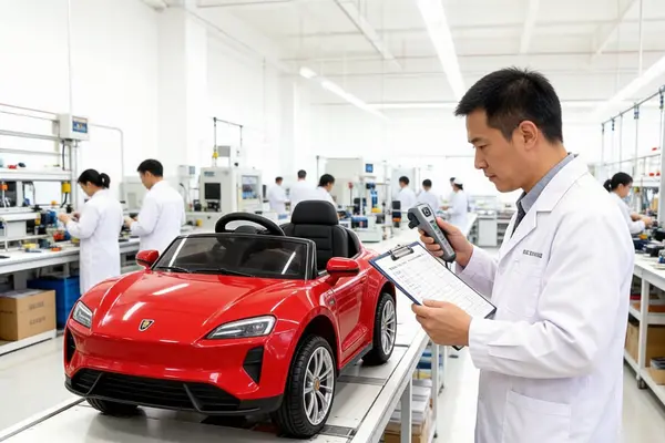 Quality inspection of ride-on toys before shipment